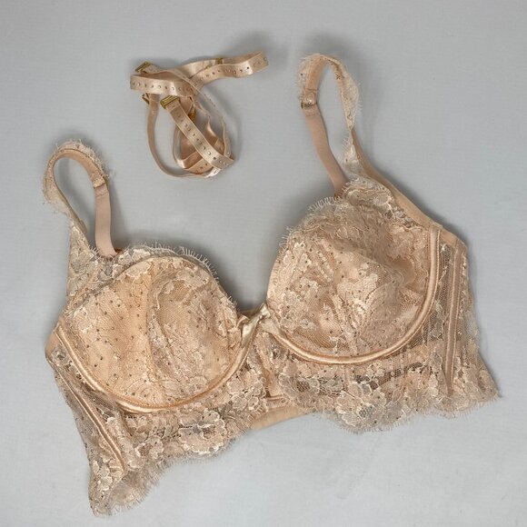 Agent Provocateur Davinah Nude Swarowski Bra 34D New - Picture 16 of 16